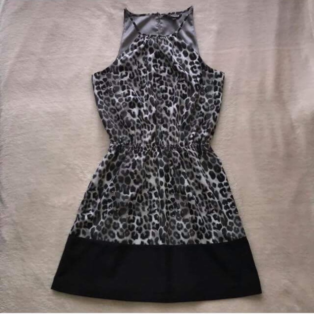 Leopard Dress with Cinched Waist Express